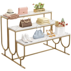 Giày Hiển Thị Đứng Tất Cả Các Thép Không Gỉ Làm Bằng Vàng-Mạ Thủ Công Bằng Đá Cẩm Thạch Bảng Bánh Mì Và Túi Áo Thun Tủ Quần Áo Hiển Thị Kệ - Product Image 5