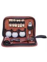 Ensemble de 7 accessoires de golf portables marron, boîte de rangement en cuir PU imperméable avec logo personnalisé pour une utilisation universelle