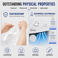 Rouleau de papier Tyvek blanc imperméable 1025D 1056D 1070D pour jet d'encre, feuille de Tyvek Dupont pour matériel de bracelet Tyvek - Vente en gros