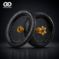 Ensemble de roues à rayons Supermoto dorées de 17 pouces avec pneus de route pour Sur Ron Ultra Bee E-Bike, montage direct