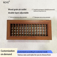 Grille de sortie d'air à grain de bois étendue personnalisée en alliage d'aluminium ABS registres de type ligne de garde-robe pour la climatisation de bureau