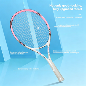 Raquette de tennis en fibre de carbone et graphite pour femmes, vente en gros d'usine, avec sac de transport, pour joueuses débutantes, look sportif féminin - Product Image 2