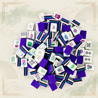 Ensemble de Mahjong de style américain de qualité supérieure à 4 couches, 160 tuiles avec dos violet vif et faces classiques pour un jeu traditionnel