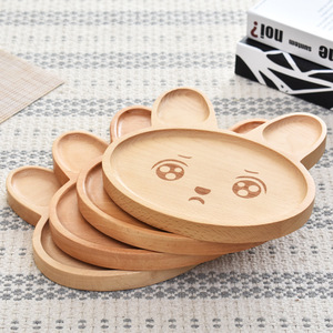 Bandeja Infantil de Madera de Haya con Forma de Conejo de Dibujos Animados, 2 cm de Grosor, con Superficie Pintada Transparente - Product Image 4