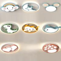 Lampu langit-langit kamar anak-anak, Modern lucu kartun awan Macaron LED kamar tidur dekorasi rumah lampu langit-langit tiga warna Led