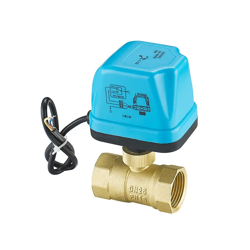 Electric ball valve three-wire two-control 220V threaded connection micro electric valve acid and alkali resistant