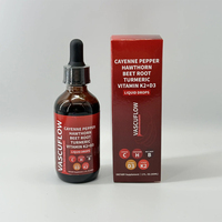 Perseek Complément alimentaire au poivre de Cayenne, gouttes liquides orales, baies d'aubépine, vitamine D3 K2, poudre de betterave, cannelle de Ceylan, curcuma, pour adultes