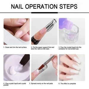 Purpurina de Cristal para Uñas, Herramientas de Tallado de Uñas 3D, Polvo Acrílico para Uñas y Monómero Líquido, Decoración de Uñas para Manicura, Kit de Manicura - Product Image 6