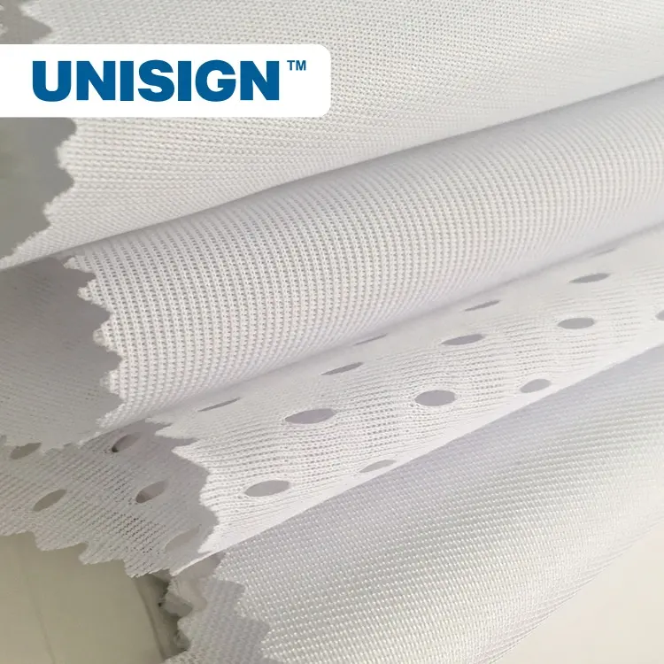 Tecido da bandeira do vendedor para tingimento, direta e impressão uv, material de tecido reciclado 110gsm