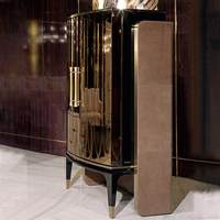 Armoire à miroir Art déco de luxe une pièce glamour moderne avec façade de miroir associée à une armoire à vin de luxe moderne