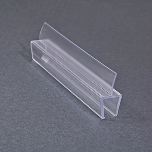 Bande d'étanchéité moderne et durable en profil <span class=keywords><strong>PC</strong></span>/PVC avec design transparent irrégulier pour l'installation de portes en verre - Product Image 1