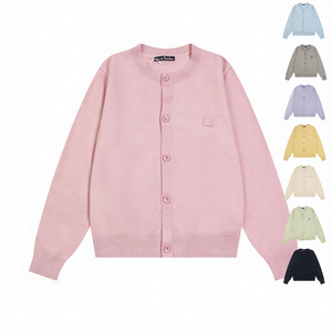 Chaqueta cárdigan de invierno para mujer con <span class=keywords><strong>cuello</strong></span> bordado para Smiley Ance Studio Top suéter de punto para el cabello primavera otoño nuevo - Product Image 1