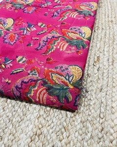 Hermosa Tela Estampada a Mano con Arte Indio de Color Rosa, 100% Algodón, Decoración para el Hogar, Mejor Precio - Product Image 2