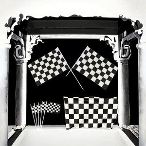 Best-Selling Black White <b>Checkered</b> Rectangle <b>Flag</b> 3X5 Feet Letterpress Printed Sports Games Use Eco-Friendly Custom - Product Image 3
