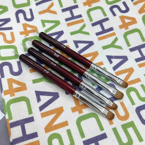 Hoge Kwaliteit Nail Art Franse Ronde Kop Nagelgel Borstel Mahonie Hout Handvat Met Nylon Borstel Fabriek Groothandel Bestelling - Product Image 4