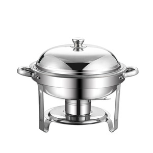 Ensemble <span class=keywords><strong>de</strong></span> réchauds alimentaires en acier inoxydable avec chauffage à l'alcool et couvercle en verre transparent pour buffet, hôtel, mariage, fête - Product Image 5