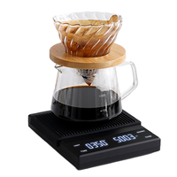 Timbangan Dapur Digital Elektronik Isi Ulang 3kg 0.1g yang Dapat Disesuaikan, Timbangan Kopi Timemore dengan Timer