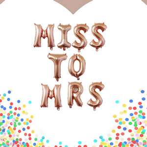 Ensemble de ballons en feuille d'aluminium en forme de lettres <span class=keywords><strong>MISS</strong></span> à MRS de 16 pouces, or, argent, or rose, pour la décoration de mariage, de fiançailles et de fêtes - Product Image 2