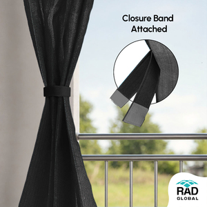 Pearl Black Eyelet Outdoor <b>Curtains</b> 180 GSM with Elegant Deep Black Shade and Light Filtering Fabric for Modern Balcony Patio - Product Image 5