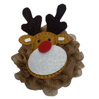 Série de poupées de Noël : Boule de bain écologique certifiée en PE, éponge exfoliante pour le corps, élimination des odeurs/déshumidification