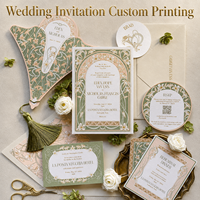 Invitations de mariage personnalisées modernes, dorées à chaud, avec monogramme en relief, design personnalisé, imprimées avec enveloppes