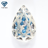 Versilberte hohle Birnen form kubisch eingelegte Kristall Zirkonium DIY Halskette Armband Kleidung Zubehör Materialien