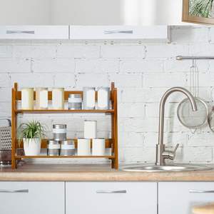 Organisateur de comptoir de cuisine en bambou, <span class=keywords><strong>étagère</strong></span> de rangement en bois pour <span class=keywords><strong>épices</strong></span>, présentoir, <span class=keywords><strong>étagère</strong></span>s de salle de bain - Product Image 3