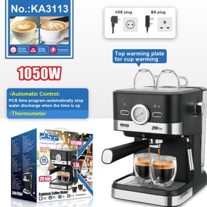 Máquina de Espresso Semiautomática Dsp de 20 Bares, Cafetera Multifuncional de Acero Inoxidable con Vaporizador para Uso Doméstico - Product Image 3