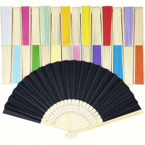 พัดพับสเปนแบบมือถือ ทำจากไม้ไผ่แกะสลัก พร้อมลายพิมพ์ศิลปะพื้นบ้านบนกระดาษ สำหรับงานแต่งงานและงานเทศกาล ของขวัญทางธุรกิจ - Product Image 3