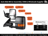 2009-2018 pour Dodge pour Ram 1500 rétroviseurs de remorquage puissance clignotant chauffant flaque lampe capteur de température paire extensible ensemble nouveau