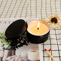 Petites bougies décoratives Amazon, fournitures, bougies parfumées, coffret cadeau de luxe noir, étain 3 festival cire de soja bougies parfumées