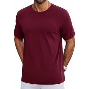 T-shirts en coton respirant pour hommes UPF 50+, coupe ajustée élégante, essentiels décontractés pour l'été, 220 g/m², coton pur compressé, tissu 230 g - Product Image 1