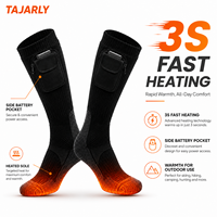 Chaussettes chauffantes électriques pour hommes TAJARLY avec logo personnalisé, chaussettes thermiques épaisses 7,4 V avec poche pour batterie, pour le travail en extérieur, la randonnée, le camping
