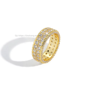 Bague pour homme en cuivre, 7,5 mm, vintage, ronde, entièrement en zirconium, brillante, simple, cercle - Product Image 5