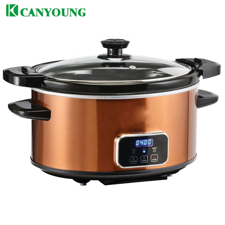 3.5L Ovale Elektrische Digitale Programmeerbare Aardewerk Slowcooker Crock Pot Locking Mechanisme Analoog Aan Snelkookpan