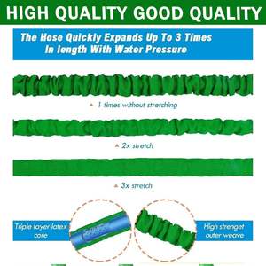 Selang Taman Fleksibel 7 Fungsi yang Dapat Diperpanjang, Tahan Air, Warna Hijau, untuk Mencuci Mobil & Irigasi Kebun, Dilengkapi Gulungan Selang - Product Image 5