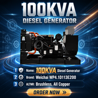 Générateur diesel silencieux professionnel de type 80 kW 100 kVA, ATS, démarrage automatique, panneau de commande intelligent, moteur refroidi par eau |   Générateur diesel