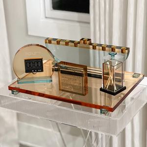 Bloque de Chanuká <span class=keywords><strong>RAY</strong></span> YI Personalizado de Lucite Color Ámbar Verde Azulado - Product Image 4