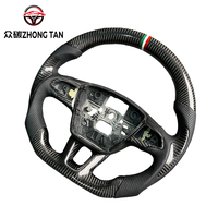 Volant sport à 4 branches en cuir et fibre de carbone véritable avec éclairage LED pour Ford Escape MK4