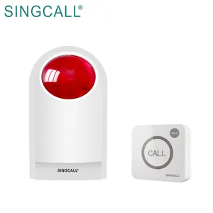 Сигнализация Бытовая SINGCALL Bugalr, беспроводной пейджер с кнопкой вызова, Стробоскопическая сирена для туалета