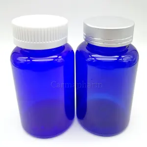 150cc Plastic Bottle Pharma Grade Plastic Capsule Bottle Cobalt Blue