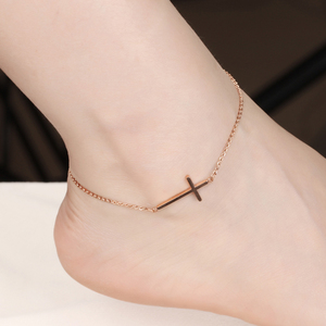 Bracelet de <span class=keywords><strong>cheville</strong></span> <span class=keywords><strong>pour</strong></span> femmes, <span class=keywords><strong>chaîne</strong></span> double face, <span class=keywords><strong>en</strong></span> acier inoxydable, doré ou Rose, offre spéciale - Product Image 4