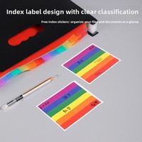 Carpeta de Archivo Tipo Acordeón, Multiusos, de Gran Capacidad, con Tres Lados Sellados, de Polipropileno, con Páginas Interiores de Colores, para Oficina