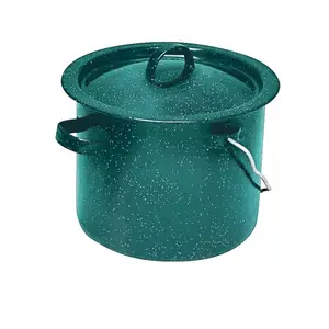 3.3L outdoor picnic custom blue black cookware enamel metal water tea billy can stock pot for camping