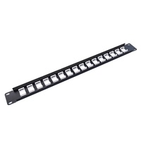 Panneau de brassage vierge haute densité 19 pouces 1U 16 ports avec obturateur pour connecteurs Keystone Cat5e Cat6 Cat6A UTP