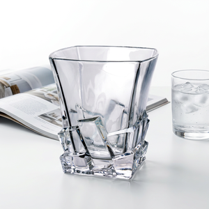 Verre à shot carré transparent texturé, verre à cocktail réutilisable pour bar, verre à boire pour fête, 300 ml, passe au lave-vaisselle, design moderne - Product Image 2