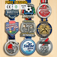 Médaille de Taekwondo personnalisée en alliage de zinc 3D, arts martiaux, boxe, karaté, lutte, kickboxing, récompense de champion, médailles en émail souple