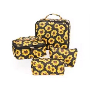 Muestra gratuita: Nueva bolsa de lavado clásica Sunflower para personas con poco tiempo, bolsa de almacenamiento de gran capacidad para herramientas de uñas y tatuajes, set de caja de maquillaje. - Product Image 3