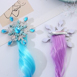 Extensiones de Cabello con Clip para Niñas, Estilo Princesa, Copo de Nieve, Color Degradado, Doble Trama, para Cabello Trenzado - Product Image 4