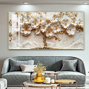 Cuadro de Porcelana de Cristal con Impresión HD Personalizada de Flores y Árboles, Pintura LED 5D con Diamantes para Comedor, Arte de Pared para Dormitorio, Decoración del Hogar, Sala de Estar - Product Image 5